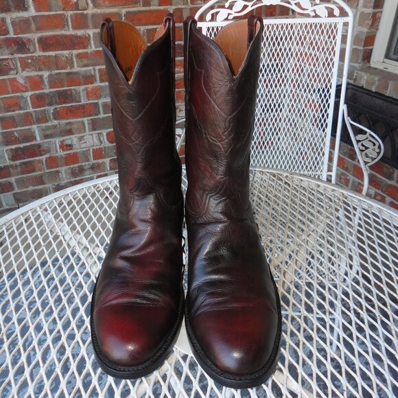 BLACK JACK Vintage Men's Red-Brown Leather Western Boots Size 12 D